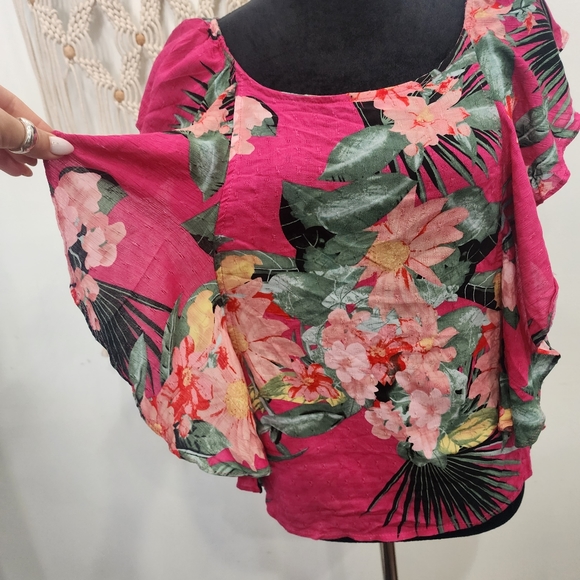 [ Rachel Roy] Women's,size XL new with tags CUTEST TROPICAL/ FLORAL BLOUSE🌺💠🌸 - Picture 4 of 16